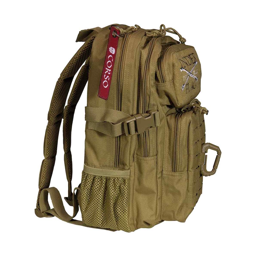 Mochila Corso Rogue MOLLE 14L COYOTE – Mochila táctica compacta con sistema Laser Cut