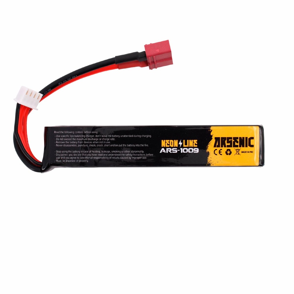 Batería Arsenic Pro LiPo 11.1V 1100mAh 25C/50C T-Dean Negra – Alto rendimiento para AEG