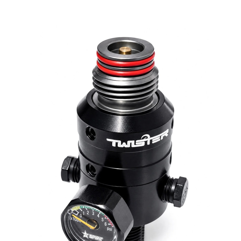 Regulador HPA Spirit Field Twister 4.5K LP-HP Negro para Botellas 300 BAR