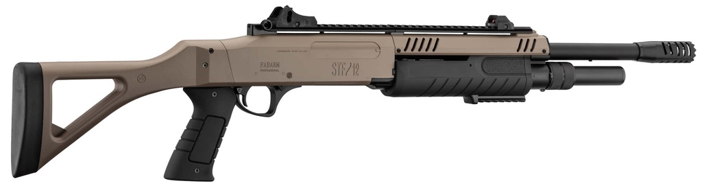 Escopeta de Airsoft FABARM STF/12-18 FDE de Muelle con 3 Disparos Simultáneos 0,8 J | BO Manufacture
