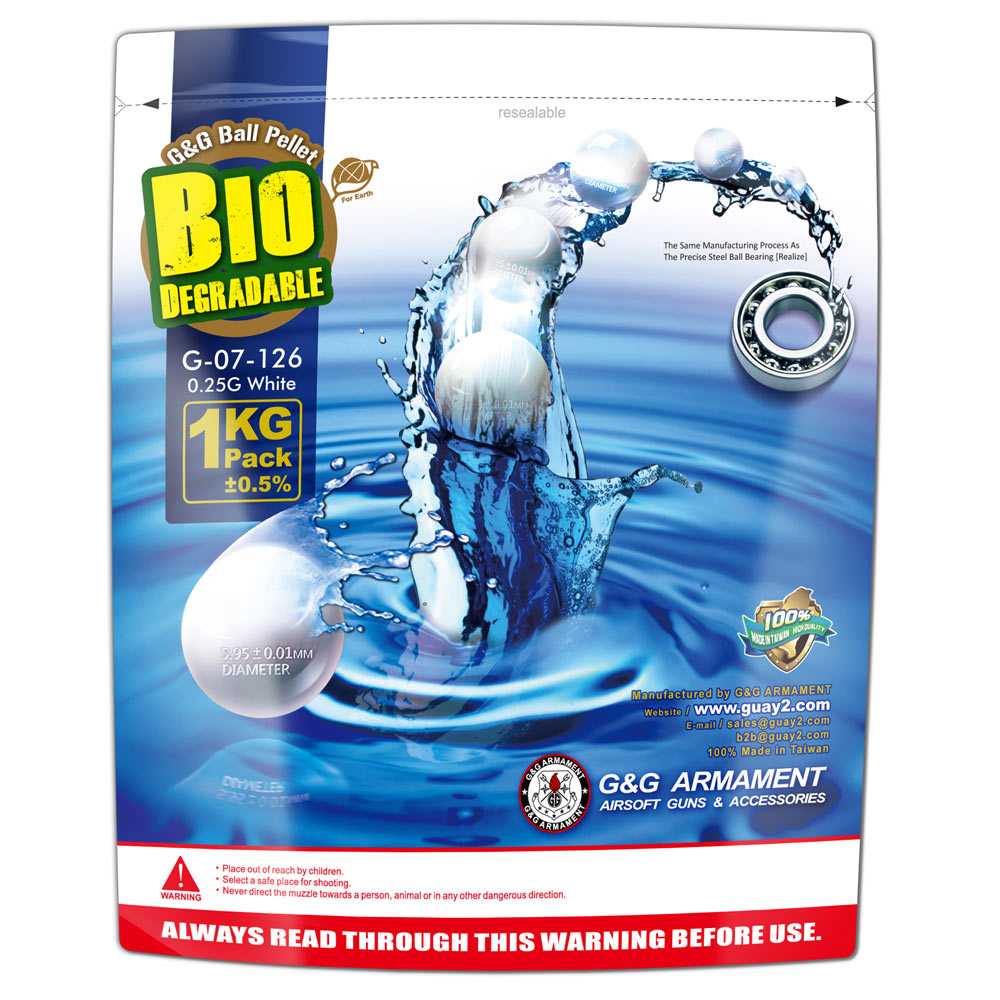 Bolas BBS BIO 0,25 g G&G 1 kg