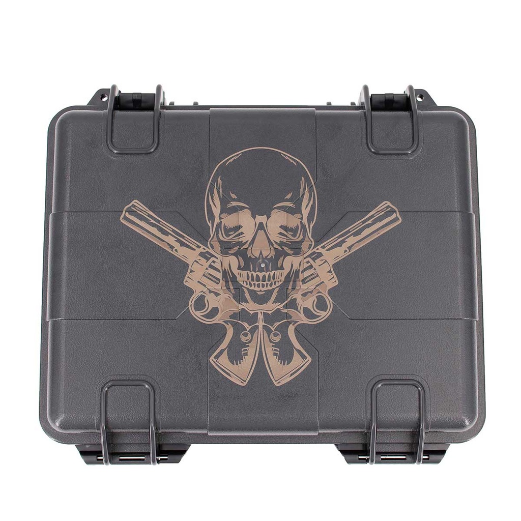 MALETIN RIGIDO FMA 28X24.5X10.8 ACOLCHADO NEGRO CALAVERA