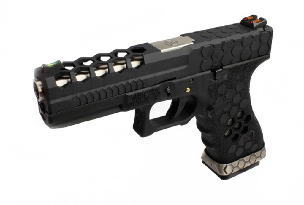 Pistola GBB AW Custom VX0101 hex cut Full Negro – Gas