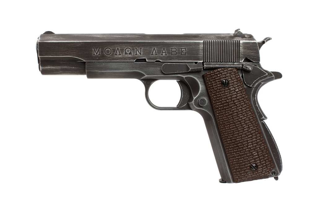 Pistola GBB AW Custom 1911 Molon Labe Grip marron – Gas