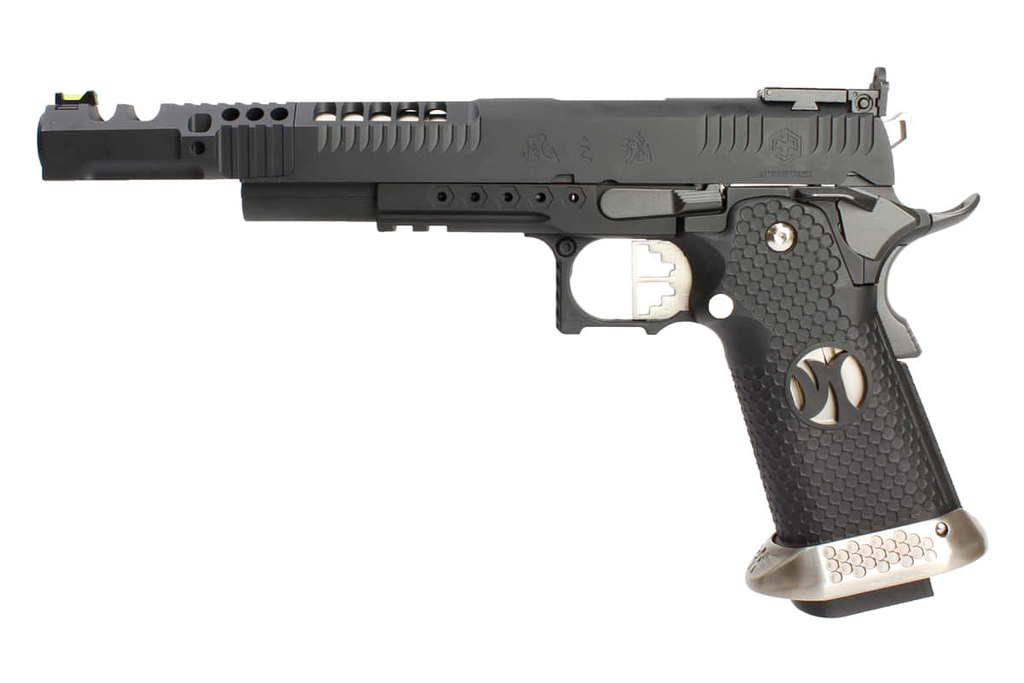 Pistola GBB AW Custom HX2402 IPSC Split Negro.38 supercomp – Gas y CO₂