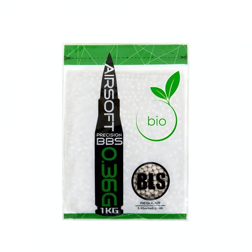 [1KG-PLA36] Bola BLS BIO pellets 0,36g, 2800 BBs - Blanca