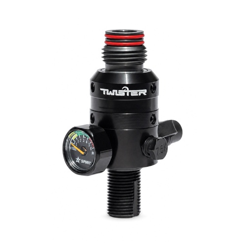 [110592] Regulador HPA Spirit Field Twister 4.5K LP-HP Negro para Botellas 300 BAR